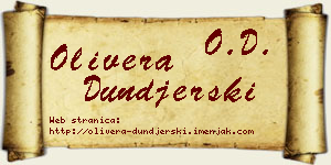 Olivera Dunđerski vizit kartica